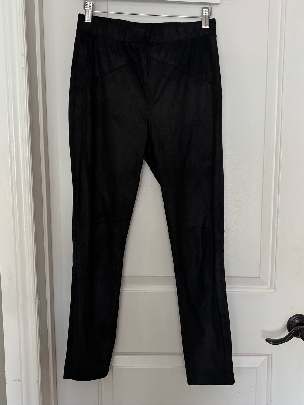 Free People faux suede black leggings Small ankle length moto edgy grunge goth - Picture 4 of 15